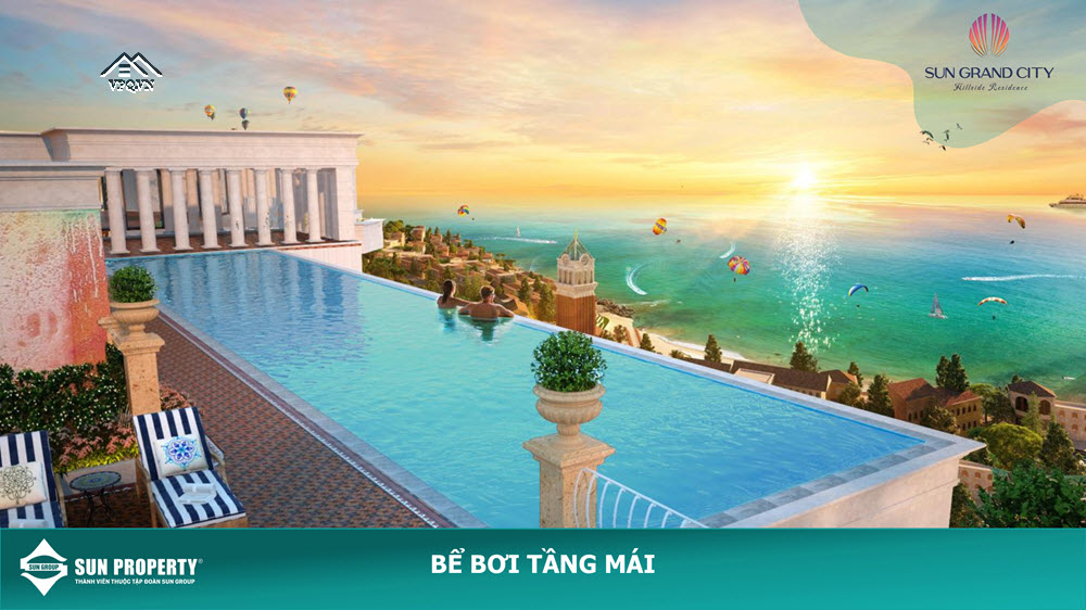 Hồ bơi tầng mái tòa S2 căn hộ The Sea Hillside